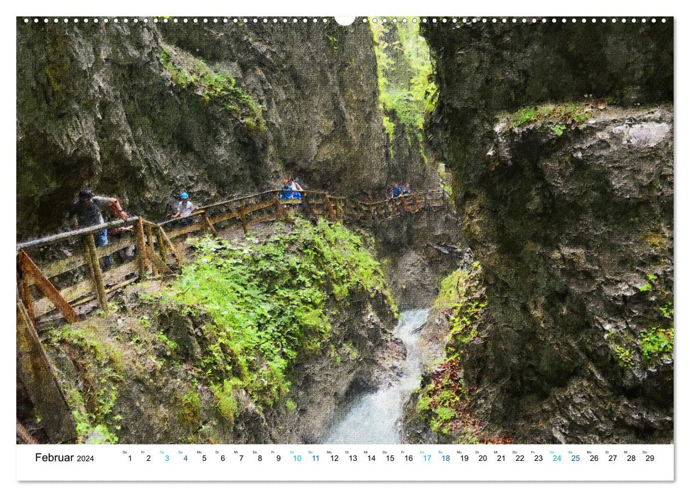 Alpine mountain world Tyrol - Illustrated in the most beautiful colors (CALVENDO wall calendar 2024) 