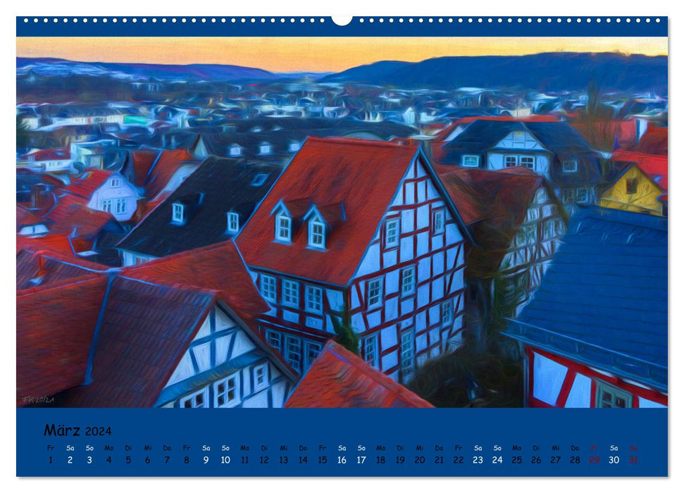 Malerisches Marburg (CALVENDO Premium Wandkalender 2024)