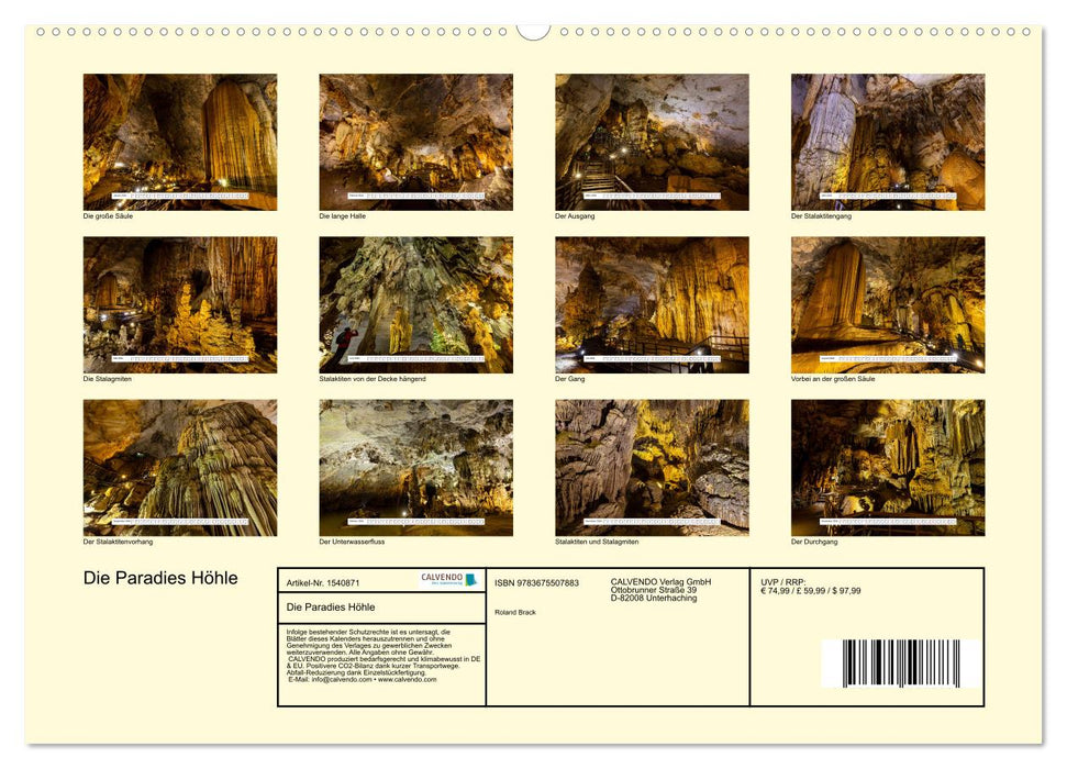 Die Paradies Höhle (CALVENDO Premium Wandkalender 2024)