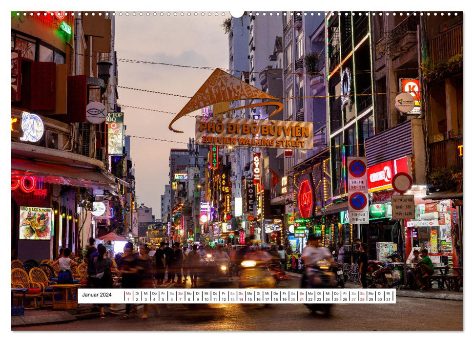Die Skyline von Saigon (CALVENDO Premium Wandkalender 2024)