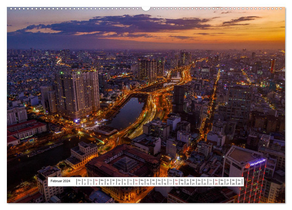 Die Skyline von Saigon (CALVENDO Premium Wandkalender 2024)