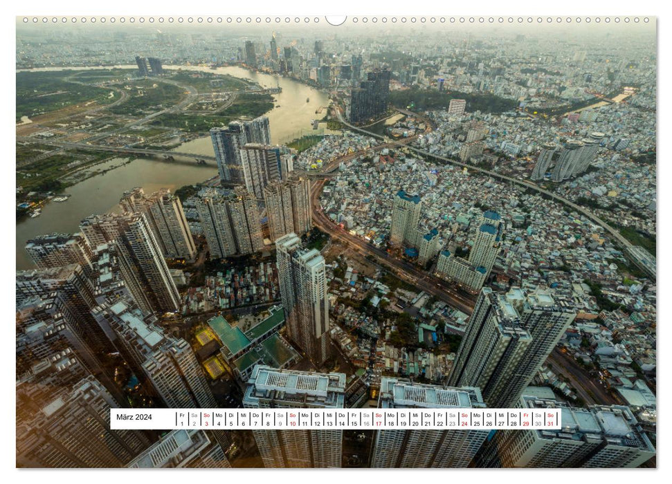 Die Skyline von Saigon (CALVENDO Premium Wandkalender 2024)
