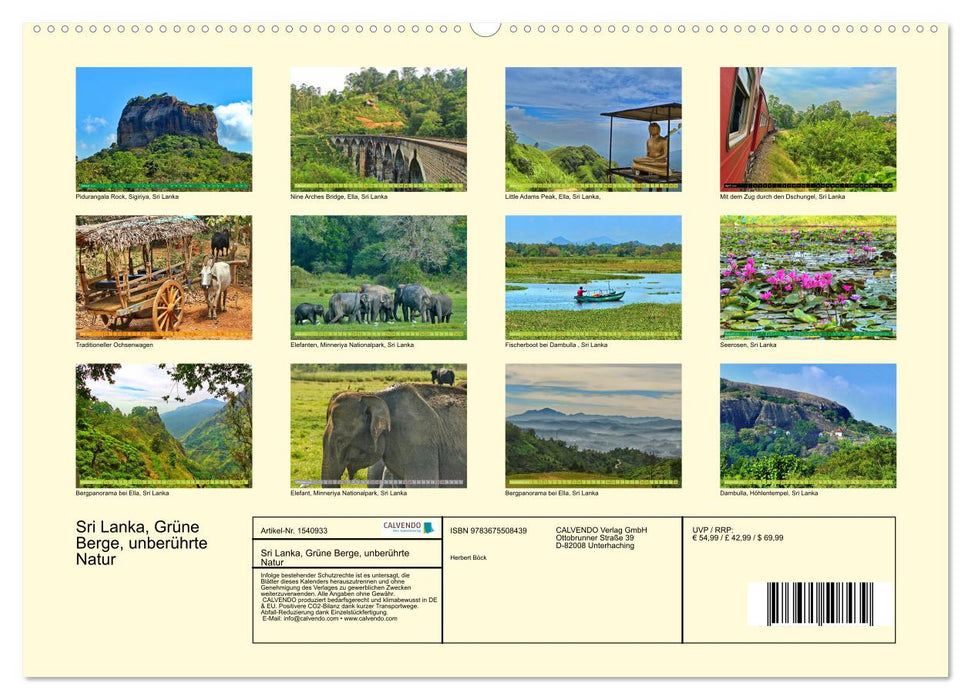 Sri Lanka, Grüne Berge - unberührte Natur (CALVENDO Wandkalender 2024)