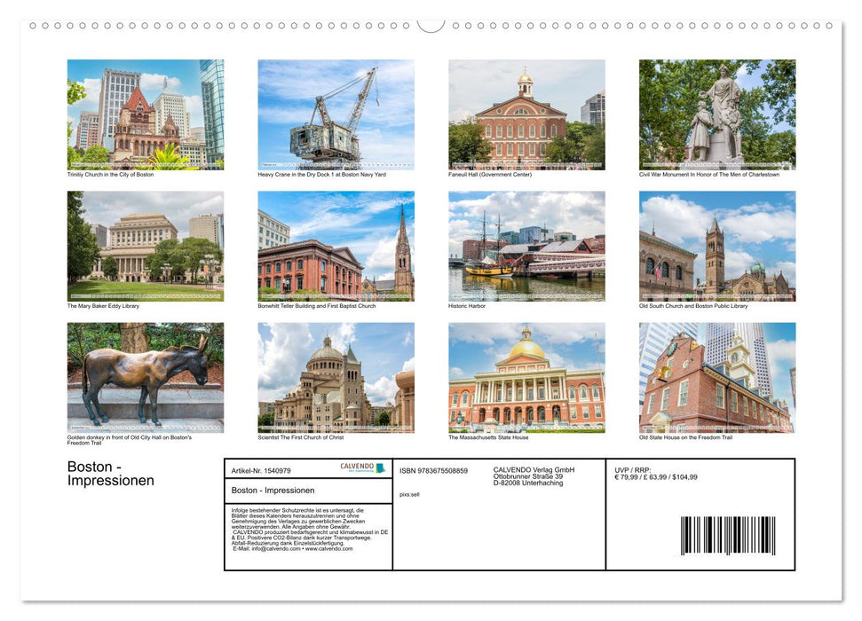 Boston - Impressionen (CALVENDO Premium Wandkalender 2024)