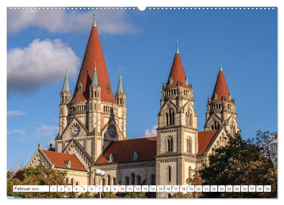 Kirchen in Wien (CALVENDO Premium Wandkalender 2024)