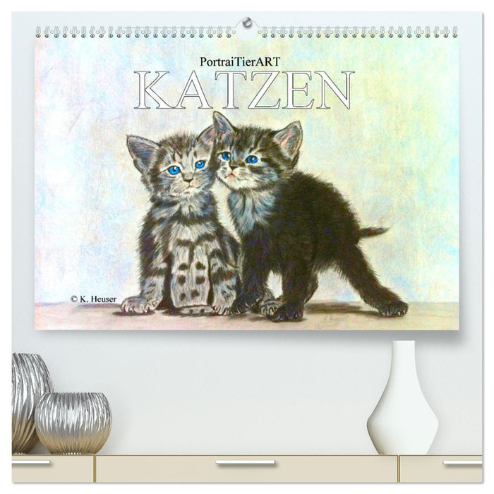 PortraiTierART KATZEN (CALVENDO Premium Wandkalender 2024)