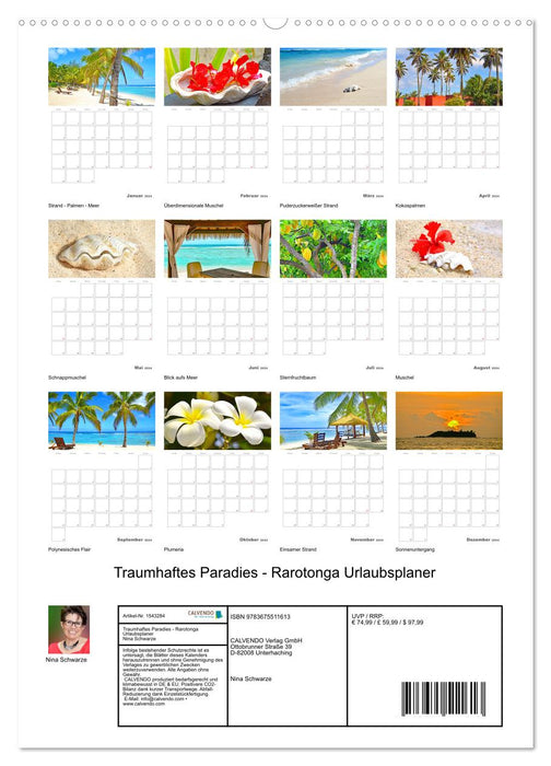 Traumhaftes Paradies - Rarotonga Urlaubsplaner (CALVENDO Premium Wandkalender 2024)