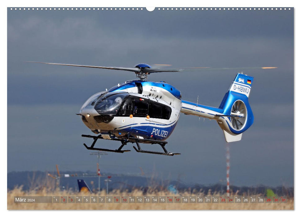 Hélicoptère dans les airs 2.0 (Calendrier mural CALVENDO 2024) 