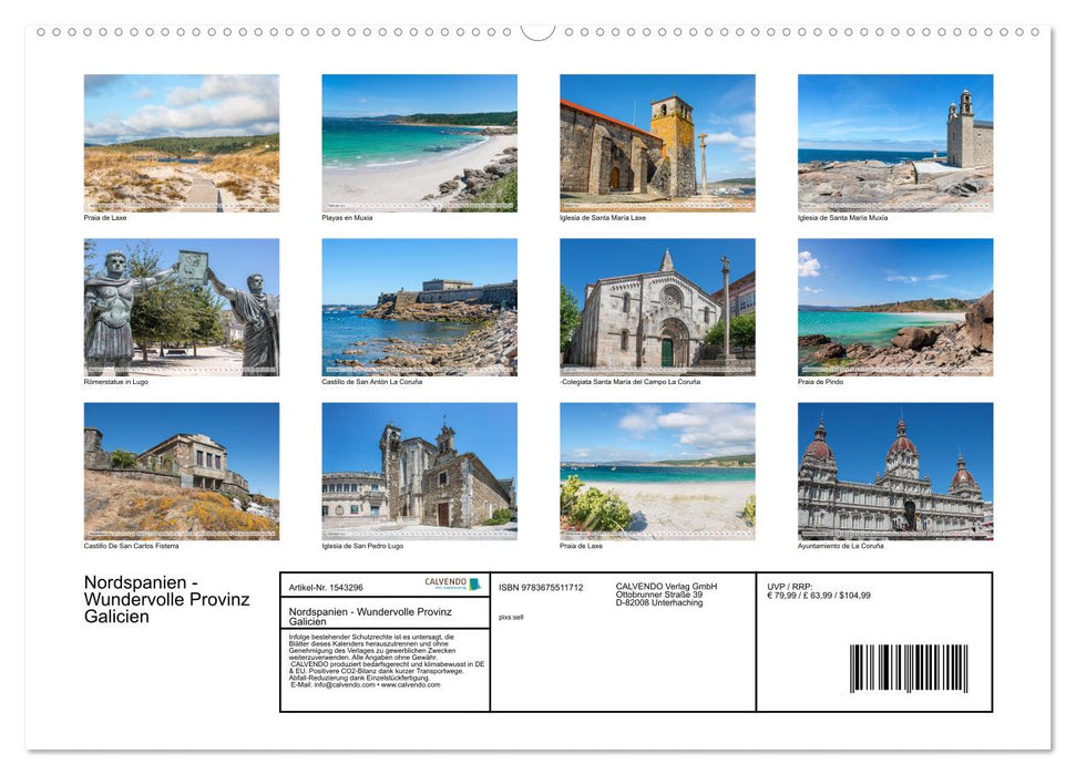 Nordspanien - Wundervolle Provinz Galicien (CALVENDO Premium Wandkalender 2024)