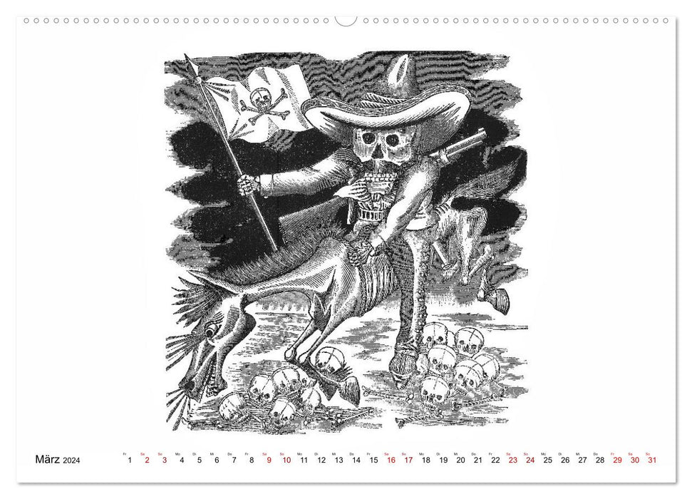 Calaveras - Totenköpfe und Skelette (CALVENDO Premium Wandkalender 2024)