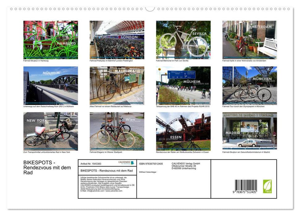 BIKESPOTS - Rendezvous mit dem Rad (CALVENDO Premium Wandkalender 2024)