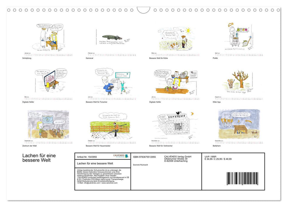 Lachen für eine bessere Welt (CALVENDO Wandkalender 2024)