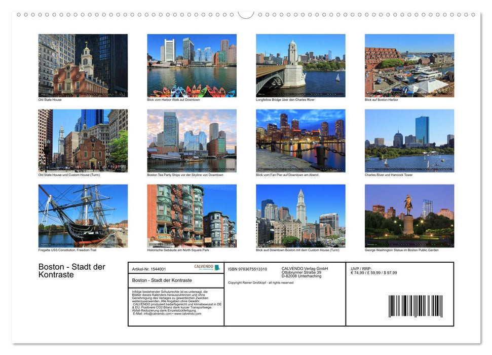Boston - Stadt der Kontraste (CALVENDO Premium Wandkalender 2024)
