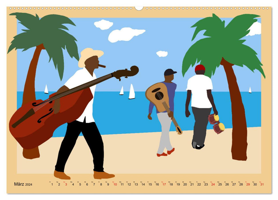 Kuba - Musik Tanz Rhythmus (CALVENDO Wandkalender 2024)