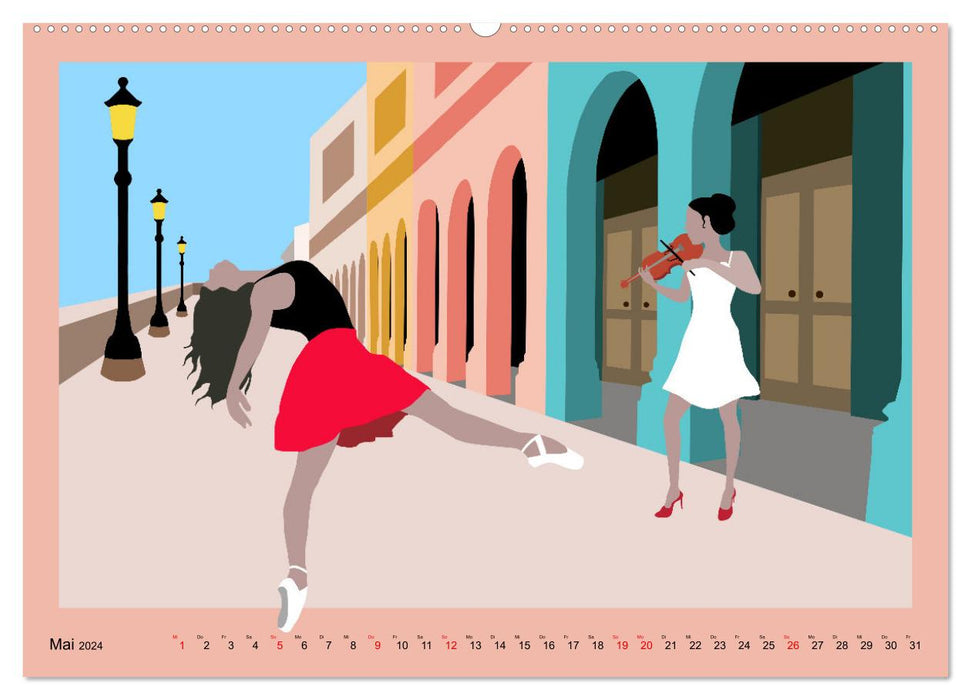 Kuba - Musik Tanz Rhythmus (CALVENDO Wandkalender 2024)