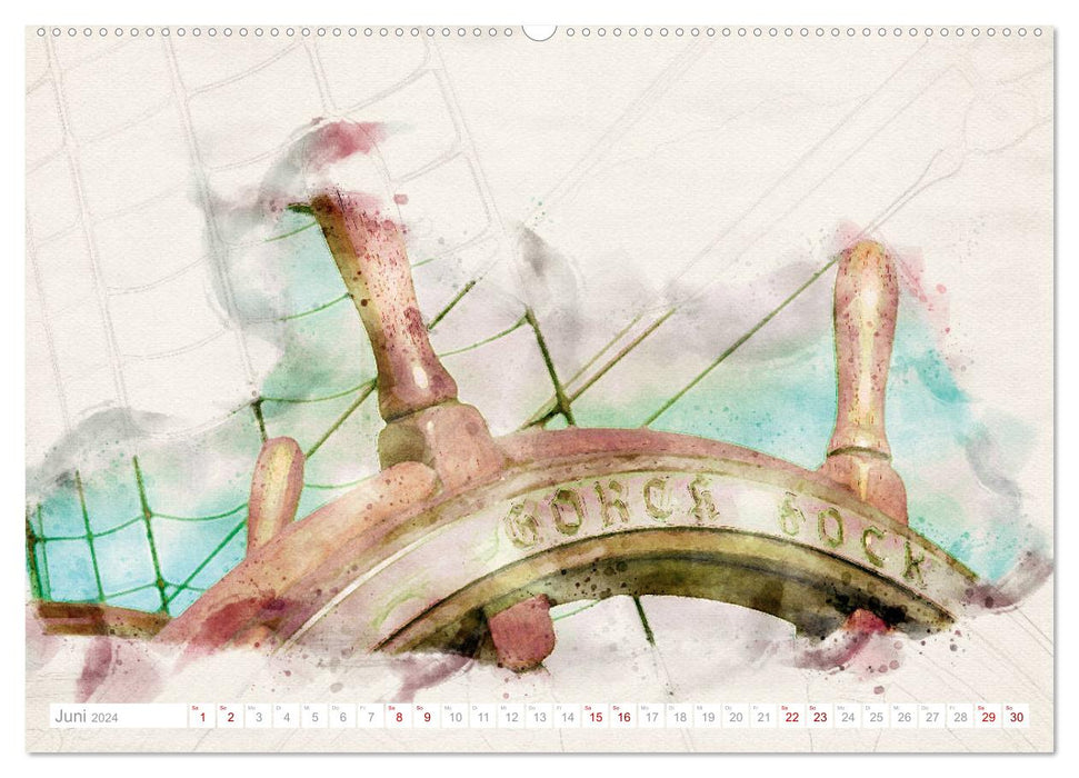 Künstlerische Ansichten der Gorch Fock (CALVENDO Wandkalender 2024)