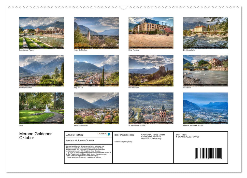 Merano Goldener Oktober (CALVENDO Wandkalender 2024)