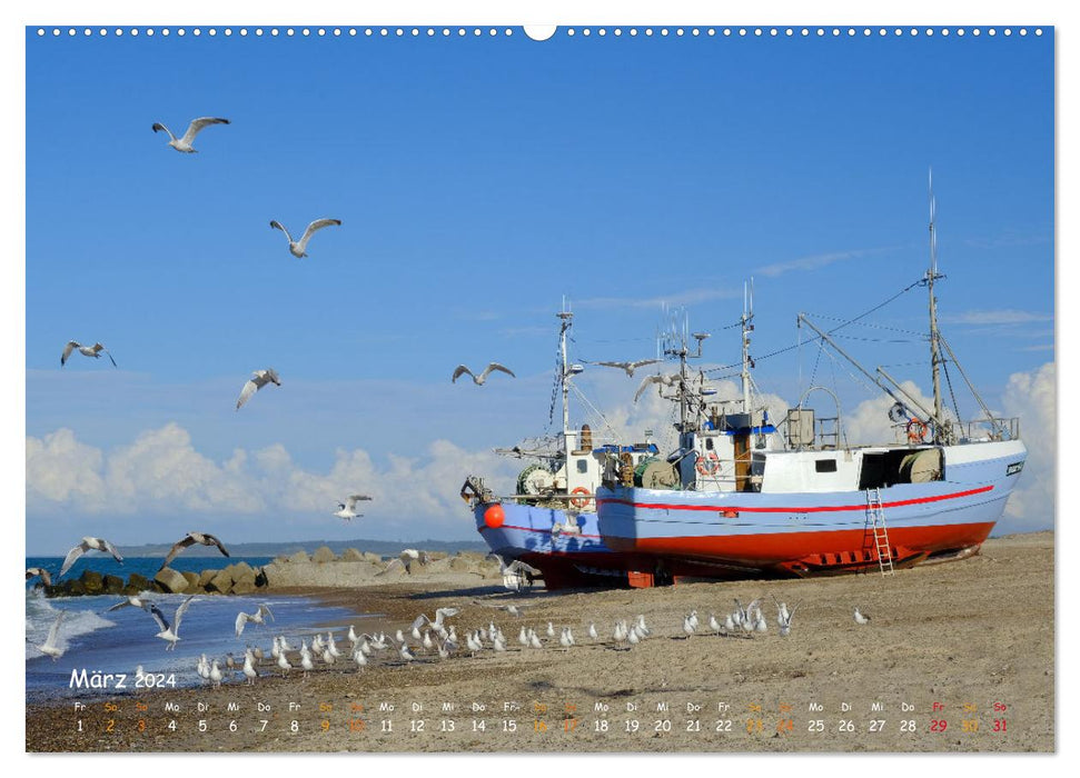 Fischerboote an Jütlands Stränden (CALVENDO Wandkalender 2024)