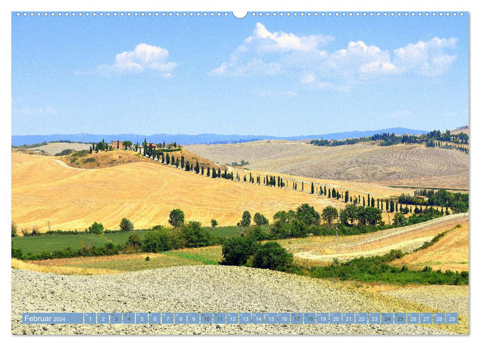 Crete Senesi – Beauté brute de la Toscane (Calvendo Premium Wall Calendar 2024) 