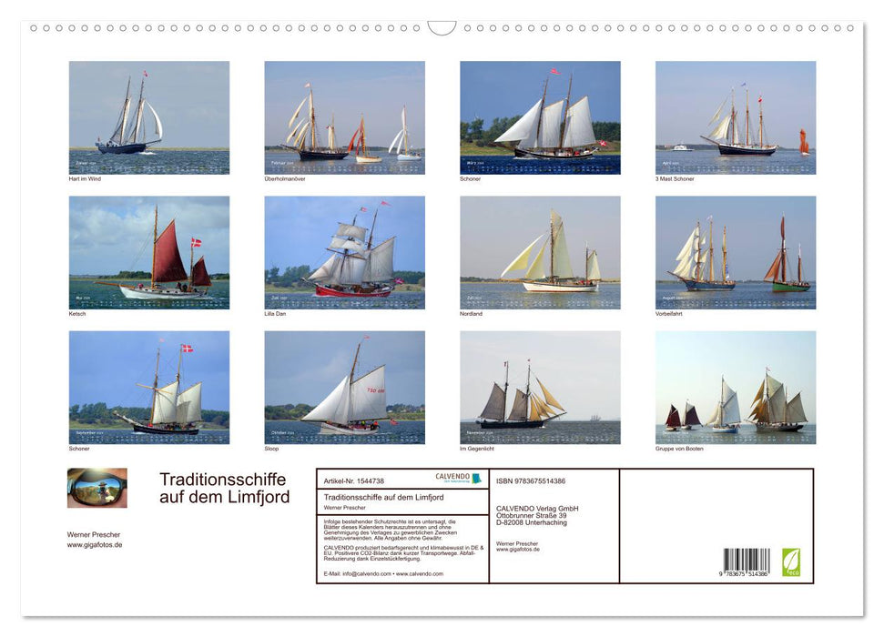 Traditionsschiffe auf dem Limfjord (CALVENDO Wandkalender 2024)