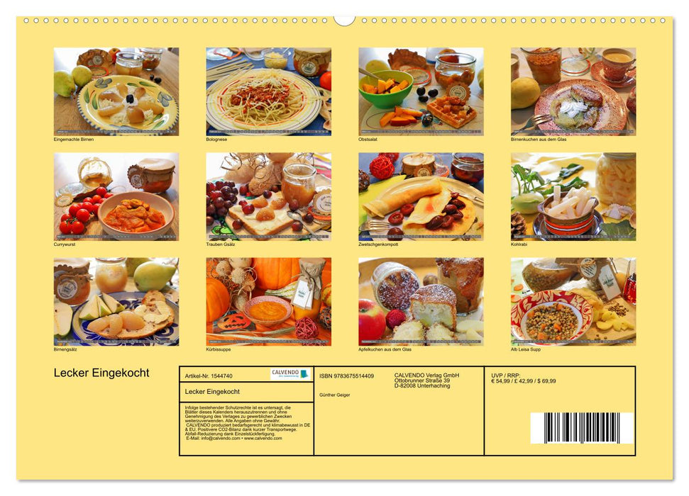 Lecker Eingekocht (CALVENDO Wandkalender 2024)