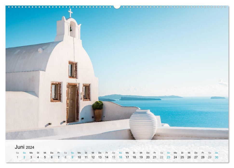 Oia Santorini - Bilderbuch-Dorf von Griechenland (CALVENDO Wandkalender 2024)