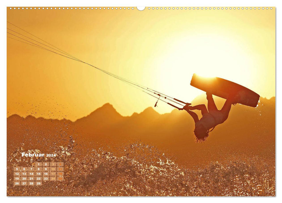 Kitesurfen: Mit Drachen am Meer (CALVENDO Wandkalender 2024)