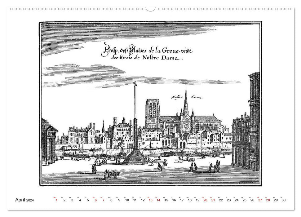 Matthäus Merian Paris Notre-Dame (CALVENDO Premium Wandkalender 2024)