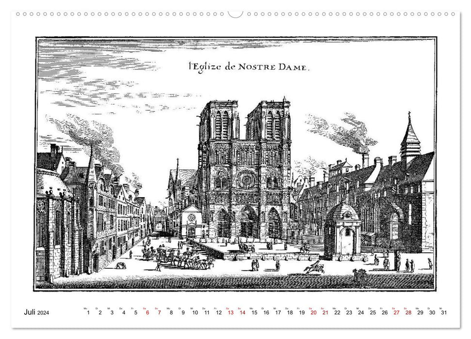 Matthäus Merian Paris Notre-Dame (CALVENDO Premium Wandkalender 2024)
