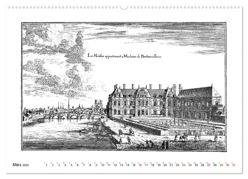 Matthäus Merian Paris Notre-Dame (CALVENDO Wandkalender 2024)