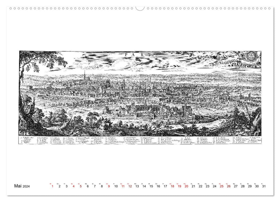 Matthäus Merian Paris Notre-Dame (CALVENDO Wandkalender 2024)