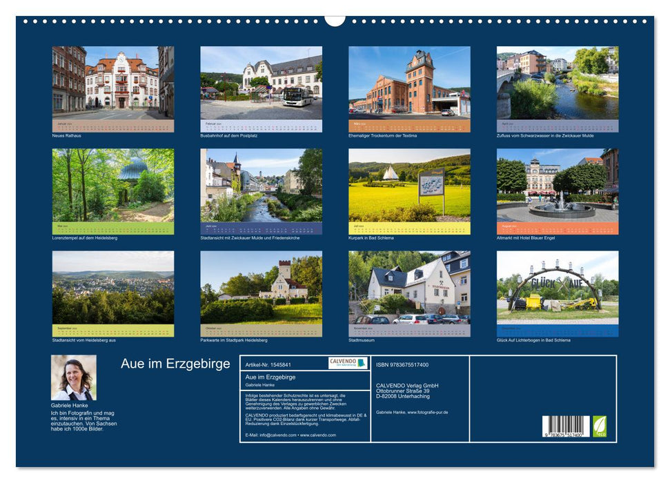 Aue im Erzgebirge (CALVENDO Wandkalender 2024)