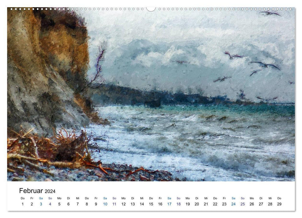 Landscapes on the Darß in oil colors (CALVENDO wall calendar 2024) 