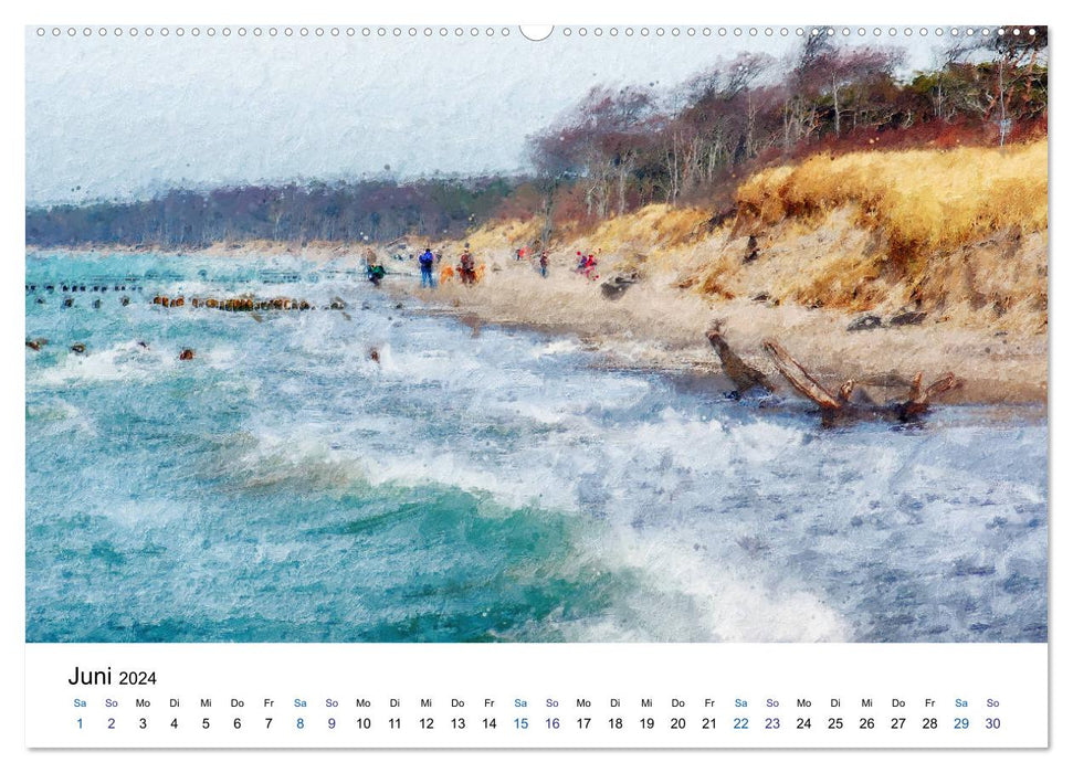 Landscapes on the Darß in oil colors (CALVENDO wall calendar 2024) 