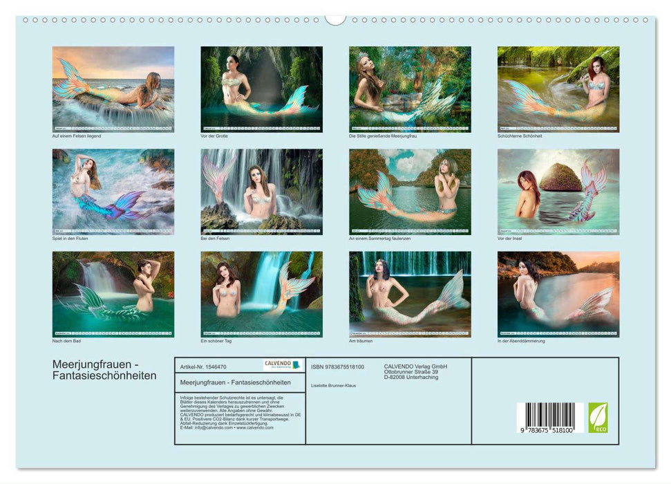Meerjungfrauen - Fantasieschönheiten (CALVENDO Premium Wandkalender 2024)