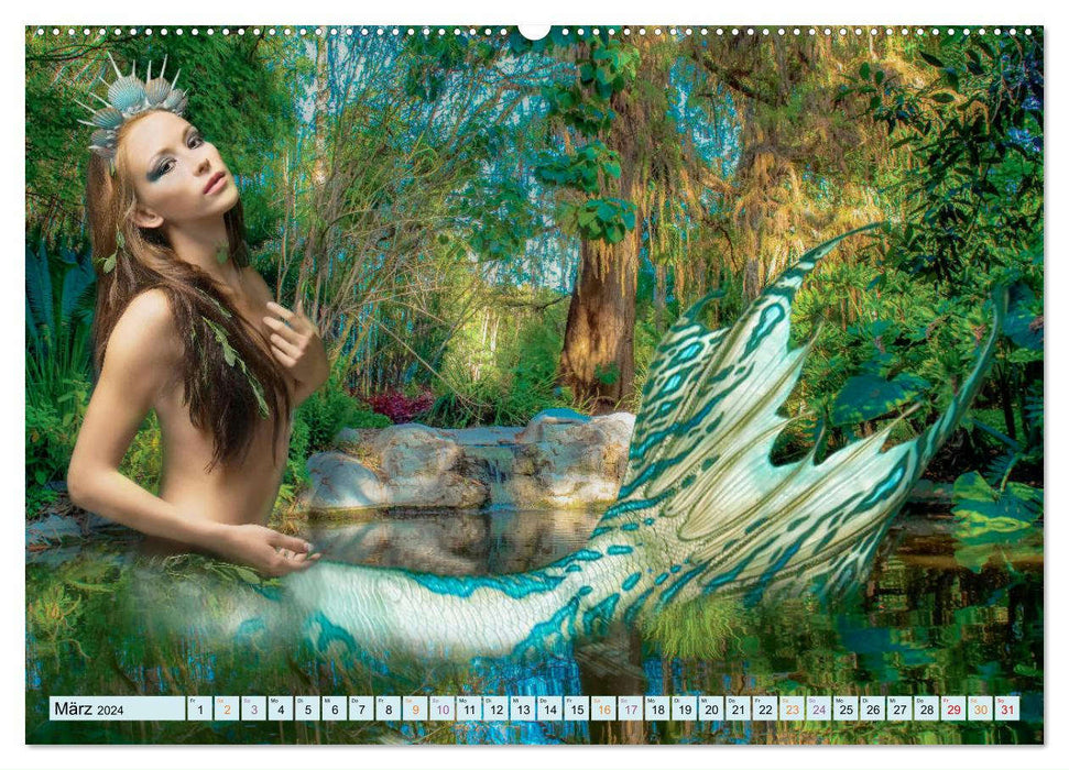 Meerjungfrauen - Fantasieschönheiten (CALVENDO Premium Wandkalender 2024)
