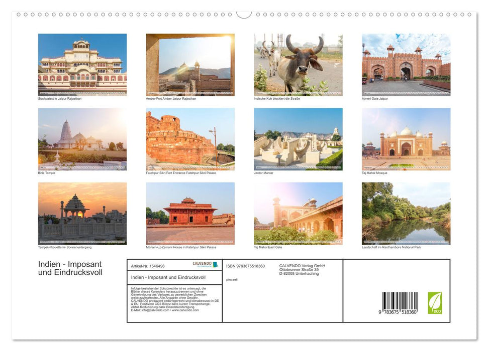 Indien - Imposant und Eindrucksvoll (CALVENDO Premium Wandkalender 2024)