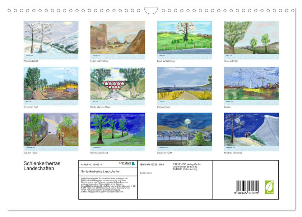 Schlenkerbertas Landschaften (CALVENDO Wandkalender 2024)