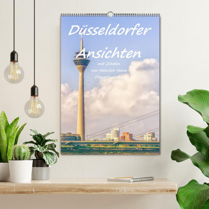 Views of Düsseldorf with quotes from Heinrich Heine - planner function (CALVENDO wall calendar 2024) 