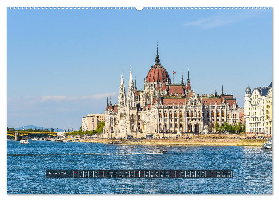 Budapest - The city on the Danube (CALVENDO Premium Wall Calendar 2024) 