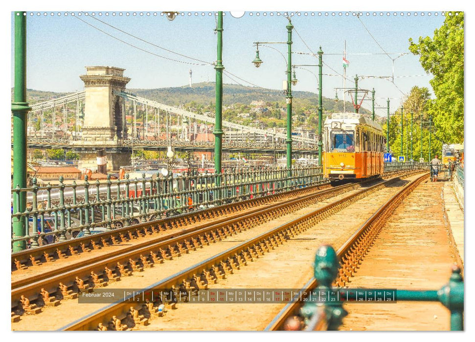 Budapest - Die Stadt an der Donau (CALVENDO Premium Wandkalender 2024)