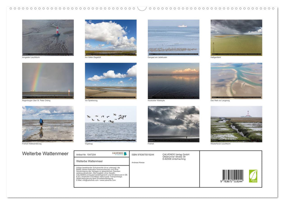 World Heritage Wadden Sea (CALVENDO Premium Wall Calendar 2024) 