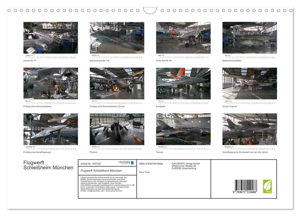 Schleissheim Munich Aircraft Shipyard (CALVENDO Wall Calendar 2024) 