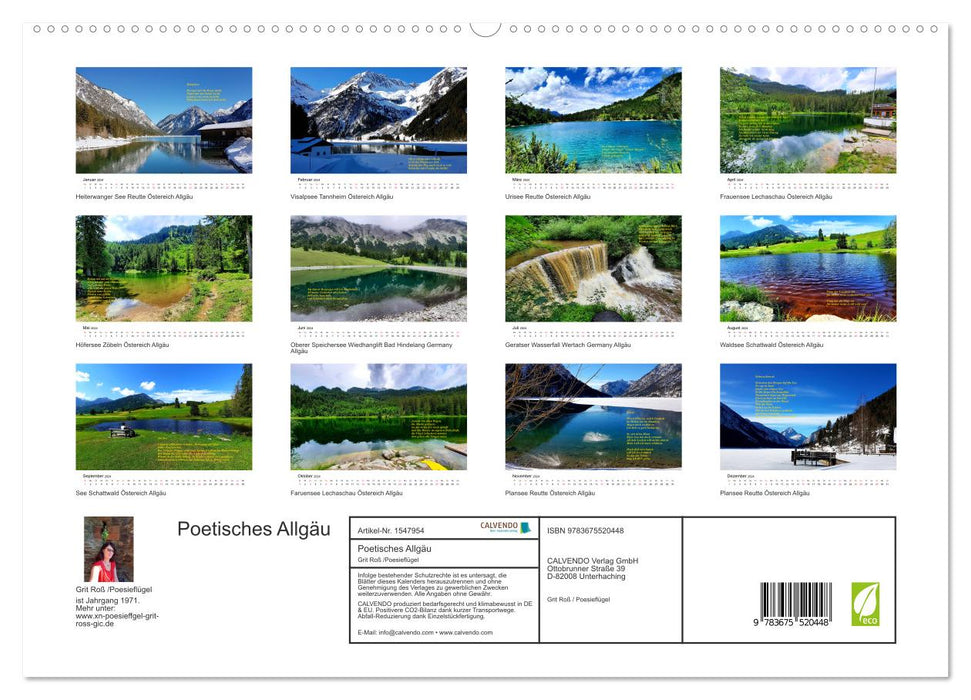 Poetisches Allgäu (CALVENDO Premium Wandkalender 2024)