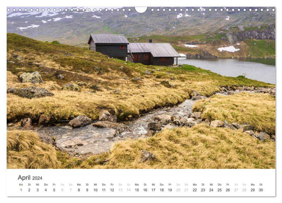 Norwegen Kalender - Wilde Hütten in den Bergen (CALVENDO Wandkalender 2024)