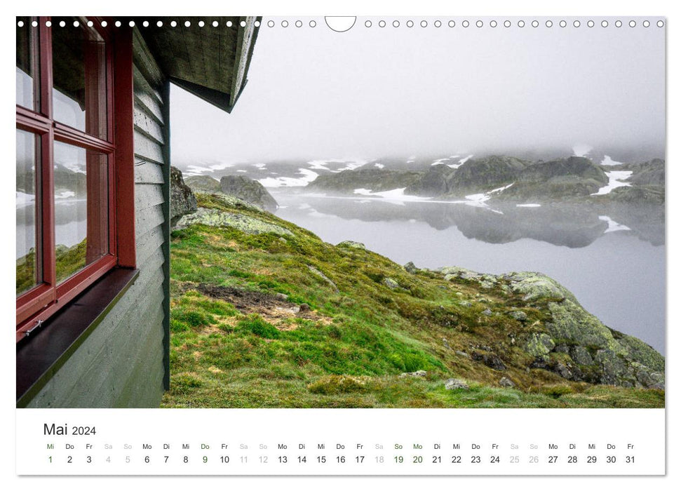 Norwegen Kalender - Wilde Hütten in den Bergen (CALVENDO Wandkalender 2024)