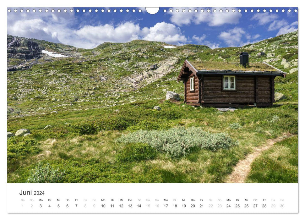 Norwegen Kalender - Wilde Hütten in den Bergen (CALVENDO Wandkalender 2024)
