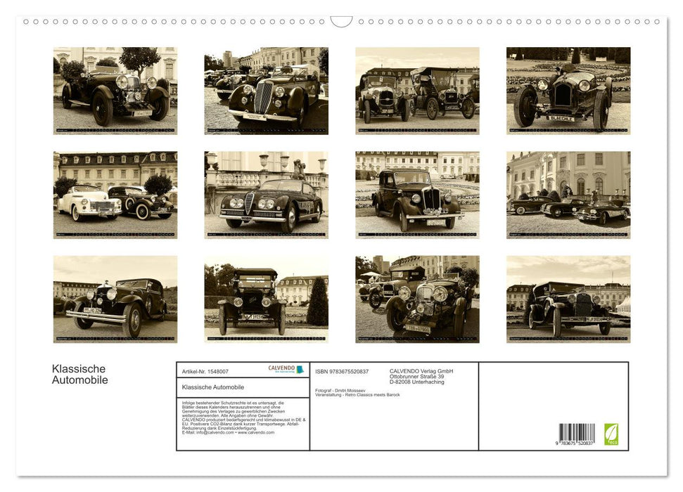 Klassische Automobile (CALVENDO Wandkalender 2024)
