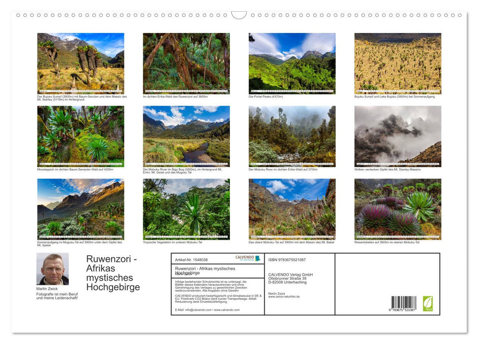 Ruwenzori - Afrikas mystisches Hochgebirge (CALVENDO Wandkalender 2024)
