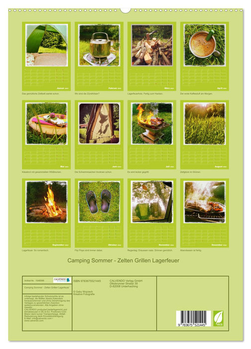 Camping Sommer - Zelten Grillen Lagerfeuer (CALVENDO Premium Wandkalender 2024)